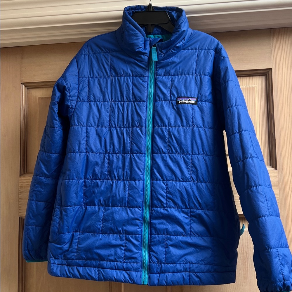 Patagonia nano puff brick Jacket packable size 7- 8yr old (small)
